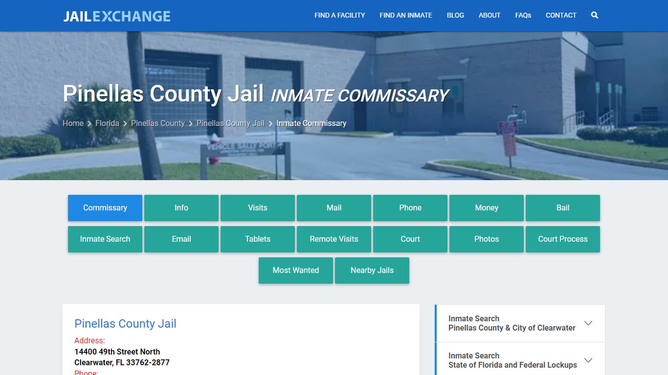 Inmate Commissary, Care Packs - Pinellas County Jail, FL